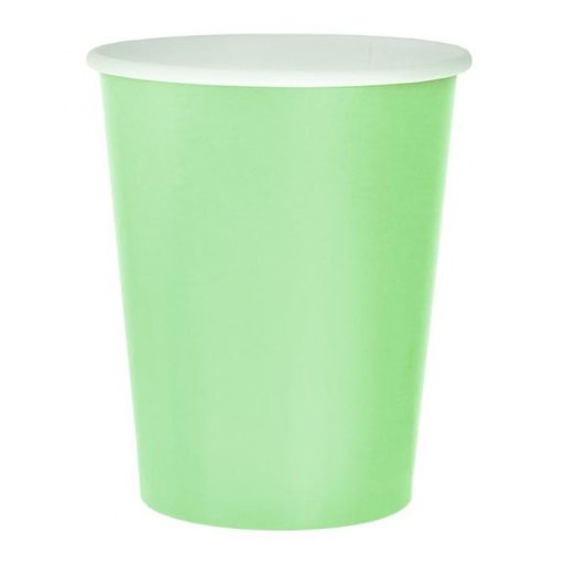 Colorat Solid Mint Pahar de hârtie verde, set de 14, 270 ml