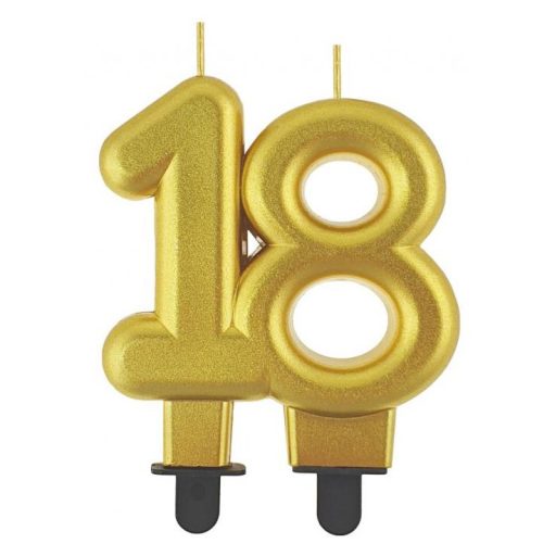 Colorat Gold Lumânare Aurie de 18 Ani, Lumânare cu Număr