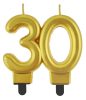 Colorat Gold Lumânare Aniversară Aurie 30, Lumânare cu Număr