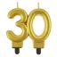 Colorat Gold Lumânare Aniversară Aurie 30, Lumânare cu Număr