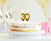 Colorat Gold Lumânare Aniversară Aurie 30, Lumânare cu Număr