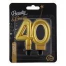 Colorat Gold Lumânare de tort aurie 40, lumânare numerică
