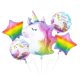 Unicorn Rainbow set de baloane din folie 5 bucăți
