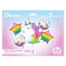 Unicorn Rainbow set de baloane din folie 5 bucăți