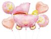 Cărucior roz Carriage Pink balon folie Set de 5