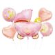 Cărucior roz Carriage Pink balon folie Set de 5