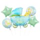 La mulți ani Carriage Blue Set de 5 baloane din folie cărucior albastru