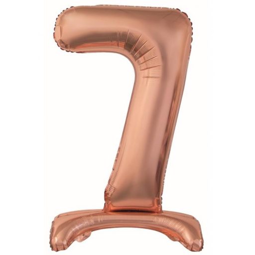 Numere Rose Gold Balon folie cu numărul 7 și bază 74 cm