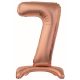 rose gold Balon folie cifra 7 cu suport 74 cm