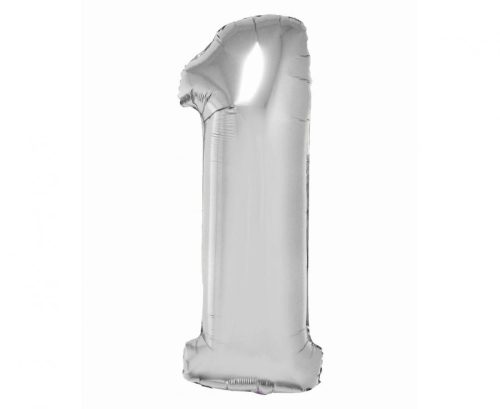 Numere Silver Balon din folie argintie numărul 1 de 76 cm
