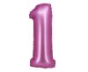 Numere Satin Pink Balon din folie roz cifrul 1 76 cm