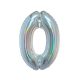 Numere Argint holografic, balon folie număr 0 argintiu 76 cm