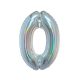 Holographic Silver, Argintiu Balon folie cifra 0 76 cm