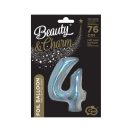 Numere Argint Holografic, Balon cu folie numărul 4 argintiu 76 cm