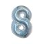 Numere Holographic Balon din folie Argintiu Nr. 8 76 cm
