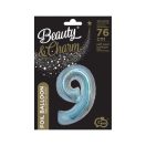 Numere Holographic Balon din folie argintiu numărul 9 76 cm