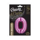 Numere Satin Pink Balon din folie Roz Numarul 0, 76 cm