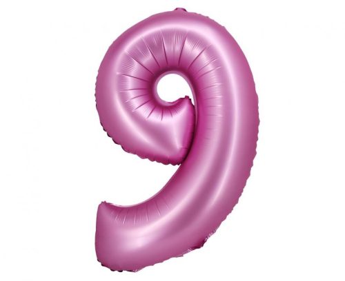 Satin Pink, Pink Balon folie cifra 9 76 cm