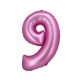Satin Pink, Pink Balon folie cifra 9 76 cm