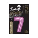 Numere Satin Pink Balon din folie roz cu numărul 7 76 cm