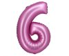 Satin Pink, Pink Balon folie cifra 6 76 cm