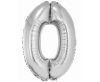 Numere Silver Balon din folie cu cifra 0, argintiu, 76 cm