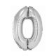 Numere Silver Balon din folie cu cifra 0, argintiu, 76 cm