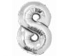 Numere Silver Balon din folie argintie numărul 8 76 cm