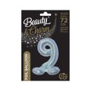 Numere Argintiu holografic, balon din folie cu cifra 9 și bază 72 cm