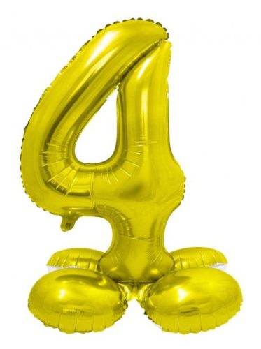 Gold 4 gold gold number balon de folie cu bază 72 cm