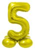 Gold 5 gold gold number balon de folie cu bază 72 cm