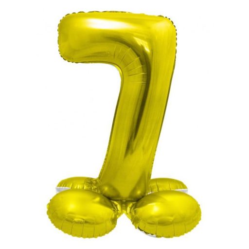 Numere Gold Balon de folie auriu cu numărul 7 cu bază de 72 cm