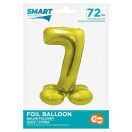 Numere Gold Balon de folie auriu cu numărul 7 cu bază de 72 cm