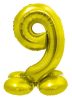 Gold 9 gold gold number balon de folie cu bază 72 cm