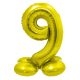 Gold 9 gold gold number balon de folie cu bază 72 cm