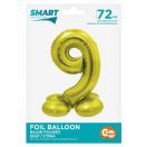 Numere Gold Balon de folie numărul 9 auriu cu suport 72 cm