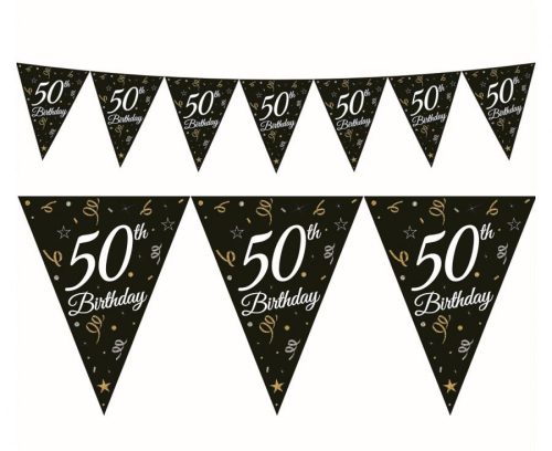Happy Birthday 50 B&C ghirlandă fanioane 270 cm