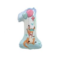   La mulți ani Kangaroo Balon din folie Happy Birthday Cangur, numărul 1, 77 cm