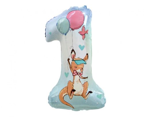 Happy Birthday Kangaroo, Cangur Balon folie cifra 1 77 cm