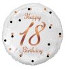 La mulți ani B&C White Happy Birthday 18 balon folie 36 cm