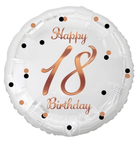 La mulți ani B&C White Happy Birthday 18 balon folie 36 cm