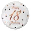 La mulți ani B&C White Happy Birthday 18 balon folie 36 cm
