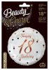 La mulți ani B&C White Happy Birthday 18 balon folie 36 cm