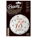 La mulți ani B&C White Happy Birthday 18 balon folie 36 cm
