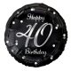 Happy Birthday 40 B&C Silver balon folie 36 cm