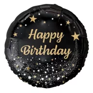 La mulți ani Black Happy Birthday balon din folie 36 cm