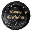 La mulți ani Black Happy Birthday balon din folie 36 cm