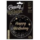 La mulți ani Black Happy Birthday balon din folie 36 cm