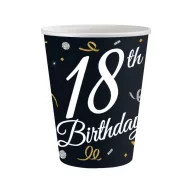   La mulți ani B&C Happy Birthday 18 pahare de hârtie 6 bucăți 200 ml