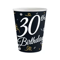   La mulți ani B&C Happy Birthday 30 pahare de hârtie, set de 6, 200 ml